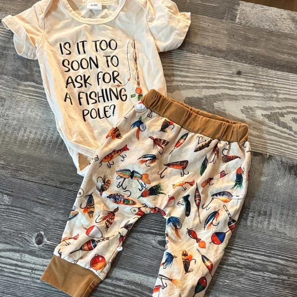 Amazon Kids Fishing Theme Matching Set - Cream and Brown